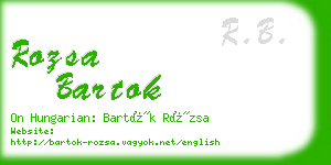 rozsa bartok business card